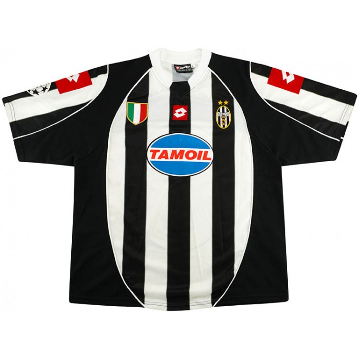 Heimtrikot Thailand Juventus Retro 2002 2003 Schwarz Weiß Günstige Fußballtrikots